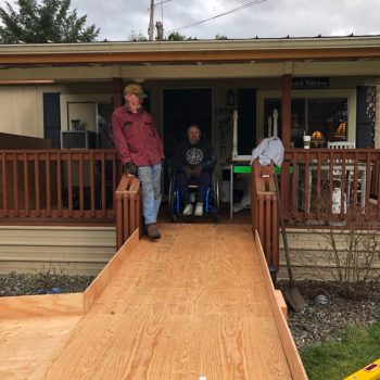 A wheel chair ramp for Tracy who fell off a ladder